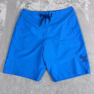 Under Armour Board Shorts Mens 32 Blue Loose Heatgear Swim Surf Beach Quick Dry